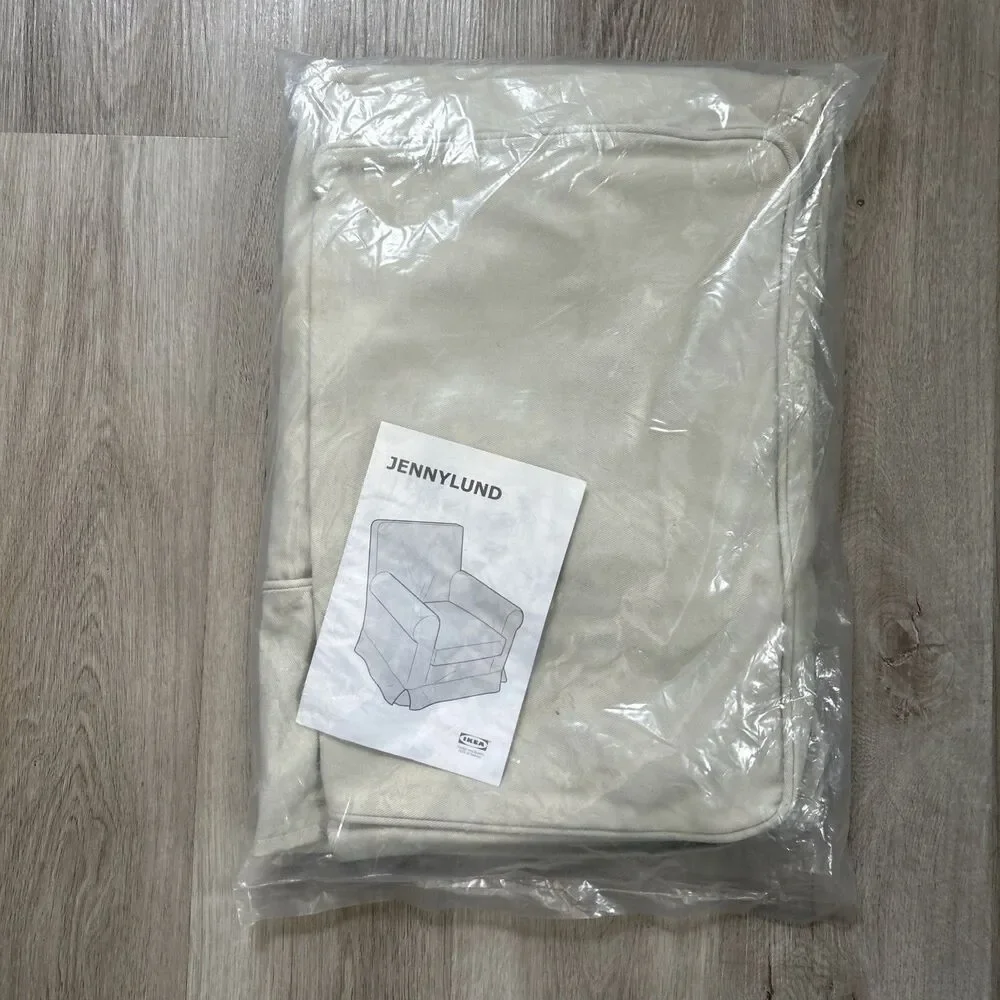 IKEA Jennylund Arm Chair Cover Beige Khaki Slipcover Linen Look 902.989.06 NEW